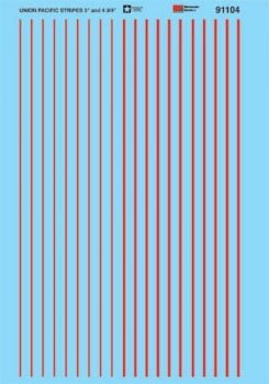 Microscale 91105 HO, Striping, 3" and 4¾" Widths, Red - House of Trains