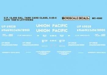Microscale MC-4080 HO, Tank Car, Union Pacific, 0-50-6, 1955+ - House of Trains