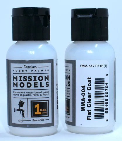 Mission Models MMA-004, Flat Clear Coat, Water Based, 1 fl oz - House of Trains