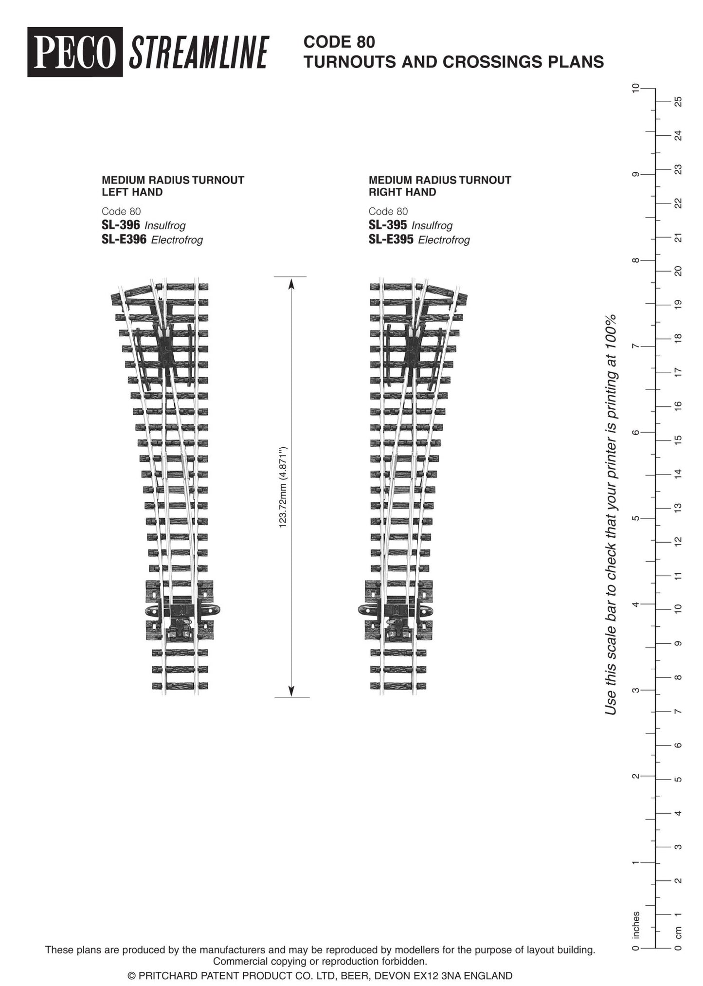 Peco SL-395 N, Code 80 Insulfrog, 6, Medium, Right Hand Turnout - House of Trains