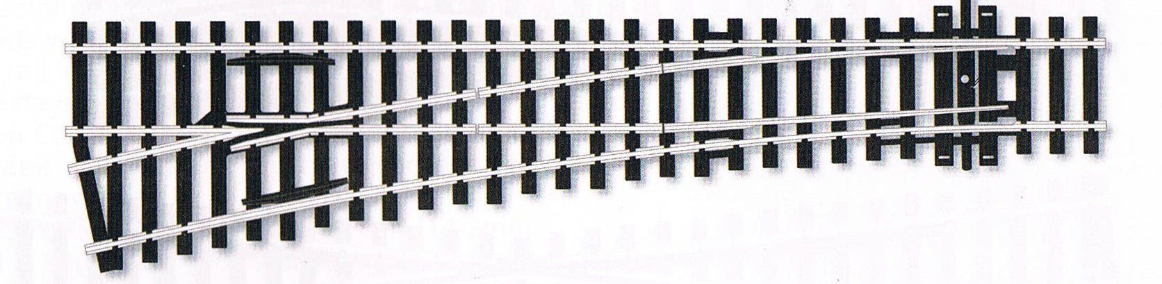 Peco SL-96 HO Code 100 Insulfrog Medium Left Hand Turnout, #6 - House of Trains