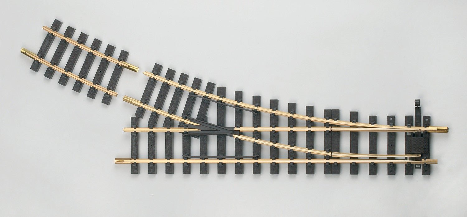 PIKO 35223 G Scale Manual Switch Right Hand 22.5 Degree and Curved Rail G-R5 7.5 degree - House of Trains