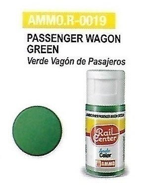 Rail Center Paint R-0019, Passenger Wagon Green, 15ml bottle, Acrylic Paint - House of Trains