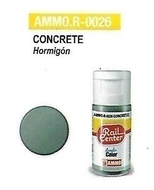 Rail Center Paint R-0026, Concrete, 15ml bottle, Acrylic Paint - House of Trains