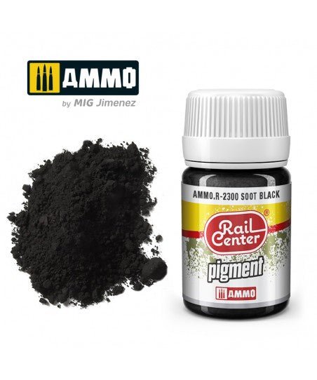 Rail Center Paint R-2300, Pigment, Soot Black, 35ml bottle, Dry Pigment - House of Trains