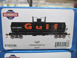 Roundhouse 1106 HO Chemical Tank Car, Gulf, GATX, 64547 - House of Trains