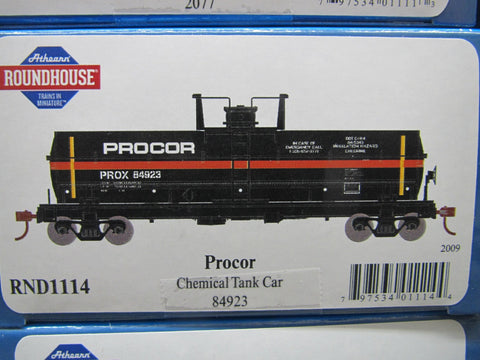 Roundhouse 1114 HO Chemical Tank Car, Procor, PROX, 87923 - House of Trains