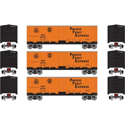 Roundhouse 2202 HO, 40' Steel Refrigerator Car, 3 Pack, Pacific Fruit Express, PFE - House of Trains