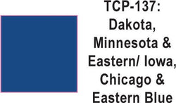 Tru Color TCP-137 Dakota, Minnesota and Eastern / Iowa, Chicago and Eastern Blue Paint 1 ounce - House of Trains
