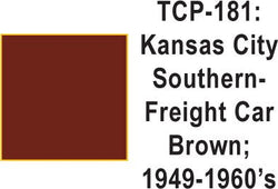 Tru Color TCP-181 Kansas City Southern 1944-60s Freight Car Brown Paint 1 ounce - House of Trains
