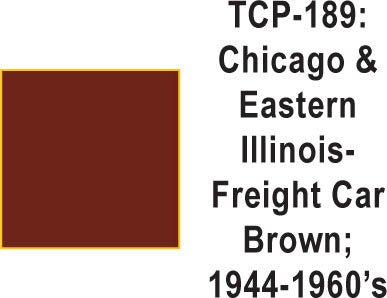 Tru Color TCP-189 Chicago and Eastern Illinois 1944-60s Freight Car Brown Paint 1 ounce - House of Trains