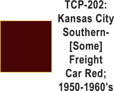 Tru Color TCP-202 KANSAS CITY SOUTHERN (some)1950-60's Frt. Car Red 1 ounce - House of Trains