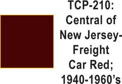 Tru Color TCP-210 Central of New Jersey 1940-60's Freight Car Red Paint 1 ounce - House of Trains