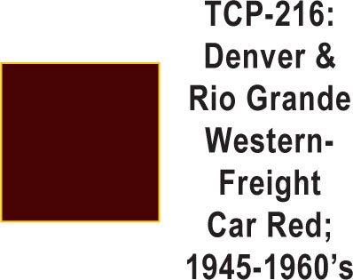 Tru Color TCP-216 Denver and Rio Grande Western 1945-60 Freight Car Red 1 Fluid Ounce - House of Trains