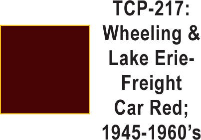 Tru Color TCP-217 Wheeling and Lake Erie 1945-60 Freight Car Red 1 fluid ounce - House of Trains