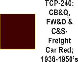 Tru Color TCP-240 Burlington Freight Car Red – all years – FWD, CS, 1 ounce - House of Trains