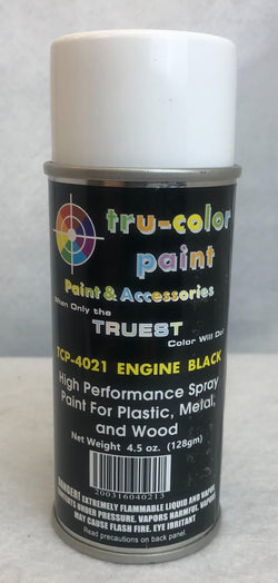 Tru Color TCP-4021 Gloss Engine Black, Spray Can, 4.5 ounce, Plastic, Metal and Wood - House of Trains
