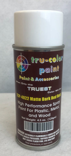 Tru Color TCP-4022 Matte Dark Red Rust, Spray Can, 4.5 ounce, Plastic, Metal and Wood - House of Trains