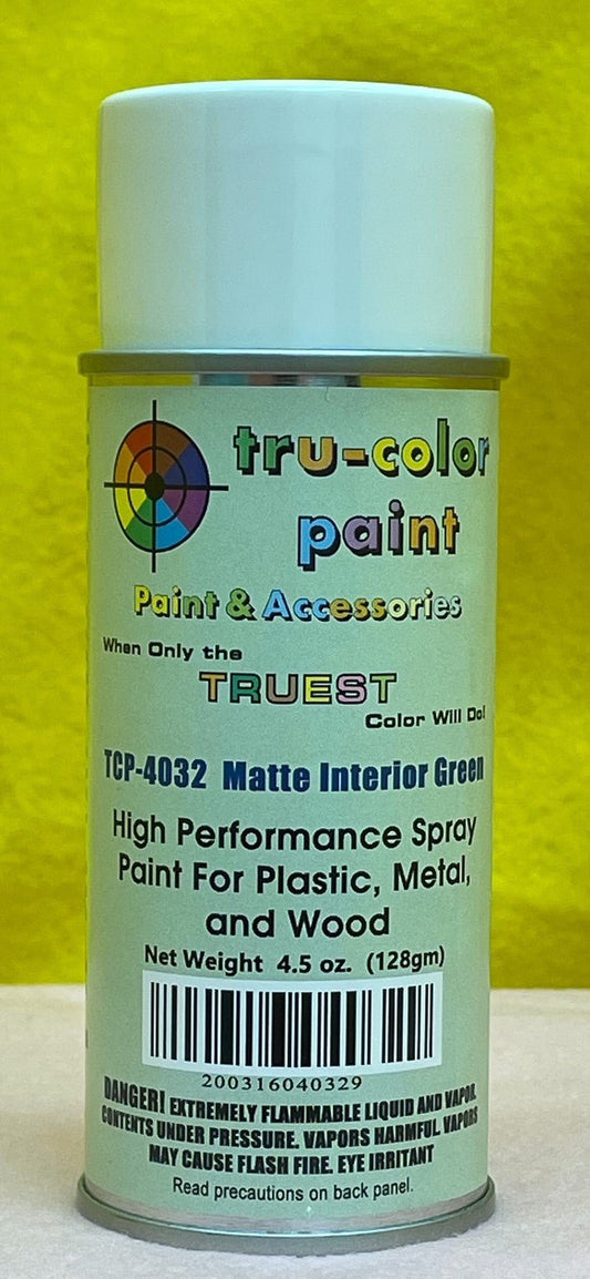 Tru Color TCP-4032 Matte Interior Green, Spray Can, 4.5 ounce, Plastic, Metal and Wood - House of Trains