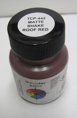 Tru Color TCP-442 Matte Shake Roof, Red, Paint 1 ounce - House of Trains