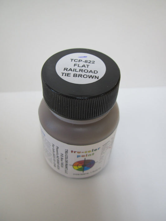 Tru Color TCP-822 Flat Railroad Tie Brown Paint 1 Fluid Ounce - House of Trains