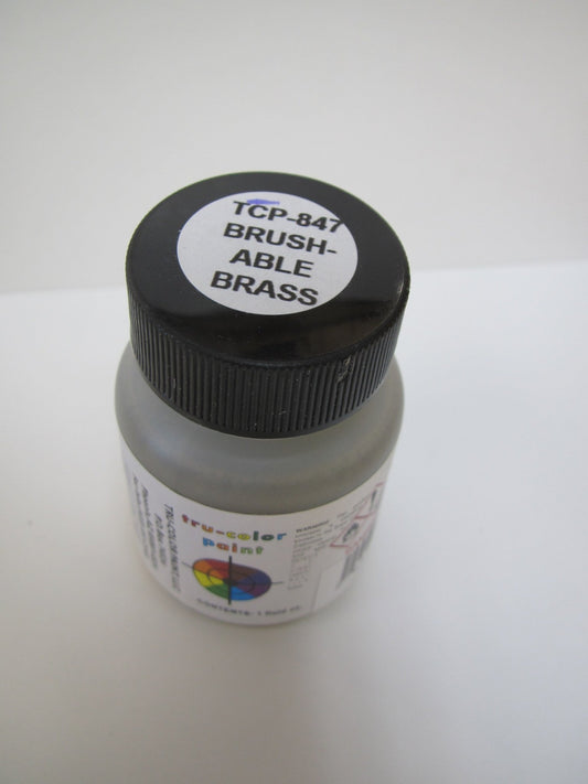 Tru Color TCP-847 Brushable Brass (Not Flat) Paint 1 Fluid Ounce - House of Trains