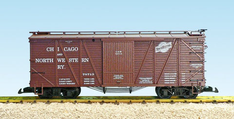 USA Trains R1457A G, OUtside Braced Wood Boxcar, Chicago Northwestern, CNW, 78712 - House of Trains
