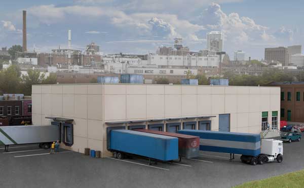 Walthers 933-3862 N, Modern Concrete Warehouse, Five Colors and Clear Plastic - House of Trains