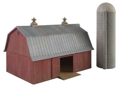 Walthers 933-3892 N, Meadowhead Barn and Silo, Plastic Kit - House of Trains