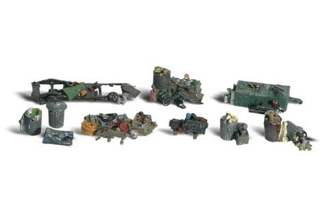 Woodland Scenics 1852 HO, Assorted Junk, (10 Pieces) - House of Trains