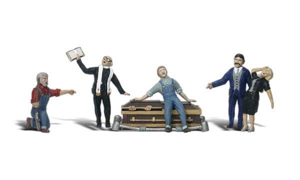 Woodland Scenics 1868 HO, Graveside Service, Casket, 6 Pieces - House of Trains