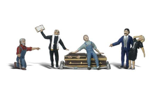 Woodland Scenics 1868 HO, Graveside Service, Casket, 6 Pieces - House of Trains