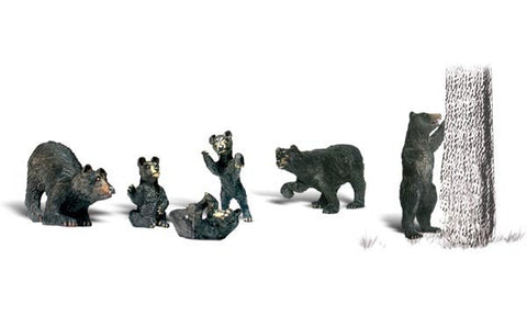 Woodland Scenics 1885 HO, Black Bears, 6 pieces - House of Trains