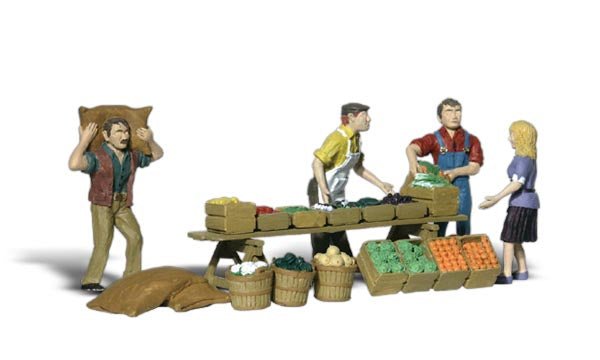 Woodland Scenics 1896 HO Farmers Market (14 Pieces) - House of Trains