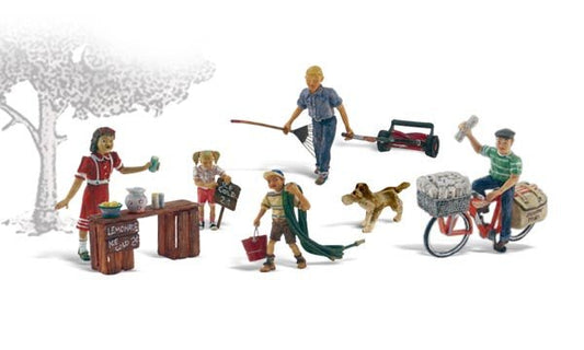 Woodland Scenics 1938 HO Summertime Jobs (9 Pieces) - House of Trains