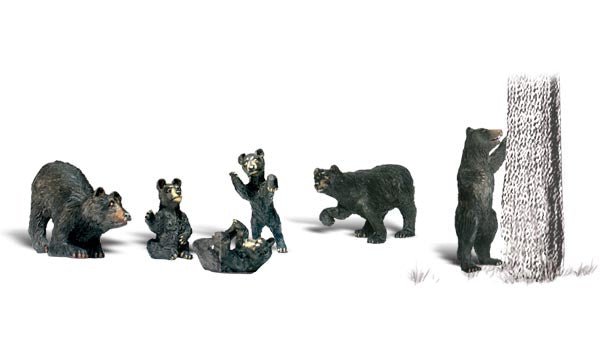 Woodland Scenics 2186 N, Black Bears, 6 Pieces - House of Trains