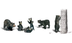Woodland Scenics 2186 N, Black Bears, 6 Pieces - House of Trains