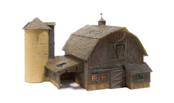 Woodland Scenics 4932 N Scale, Old Weathered Barn Built-and-Ready - House of Trains