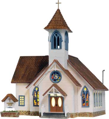 Woodland Scenics 5041 HO Community Church, Built Up, Lighted, LED - House of Trains