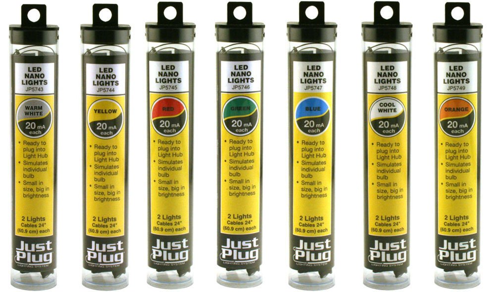 Woodland Scenics 5748, Just Plug Lighting System, LED Nano, Cool White, 20mA, 2 LED, 24" Cable - House of Trains