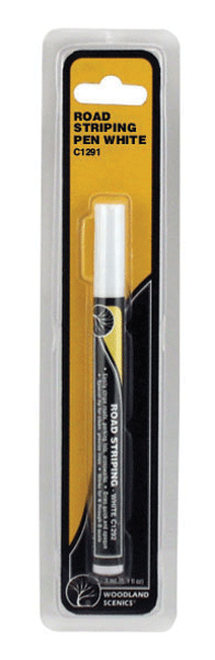 Woodland Scenics C1291, Road Striping Pen, White, 3mL, 0.1 fl oz - House of Trains